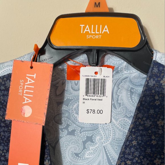 Mens' Vest- Tallia Sport Navy Slim Fit Suit Vest - NWT - Picture 5 of 14